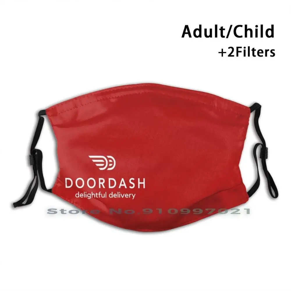 Doordash Raudona Pristatymo Vairuotojo Apranga | Simple Logo Tik Dizainas Ne Vienkartiniai Burnos, Veido Kaukė Kd2.5 Filtrai Vaikų Suaugusiųjų